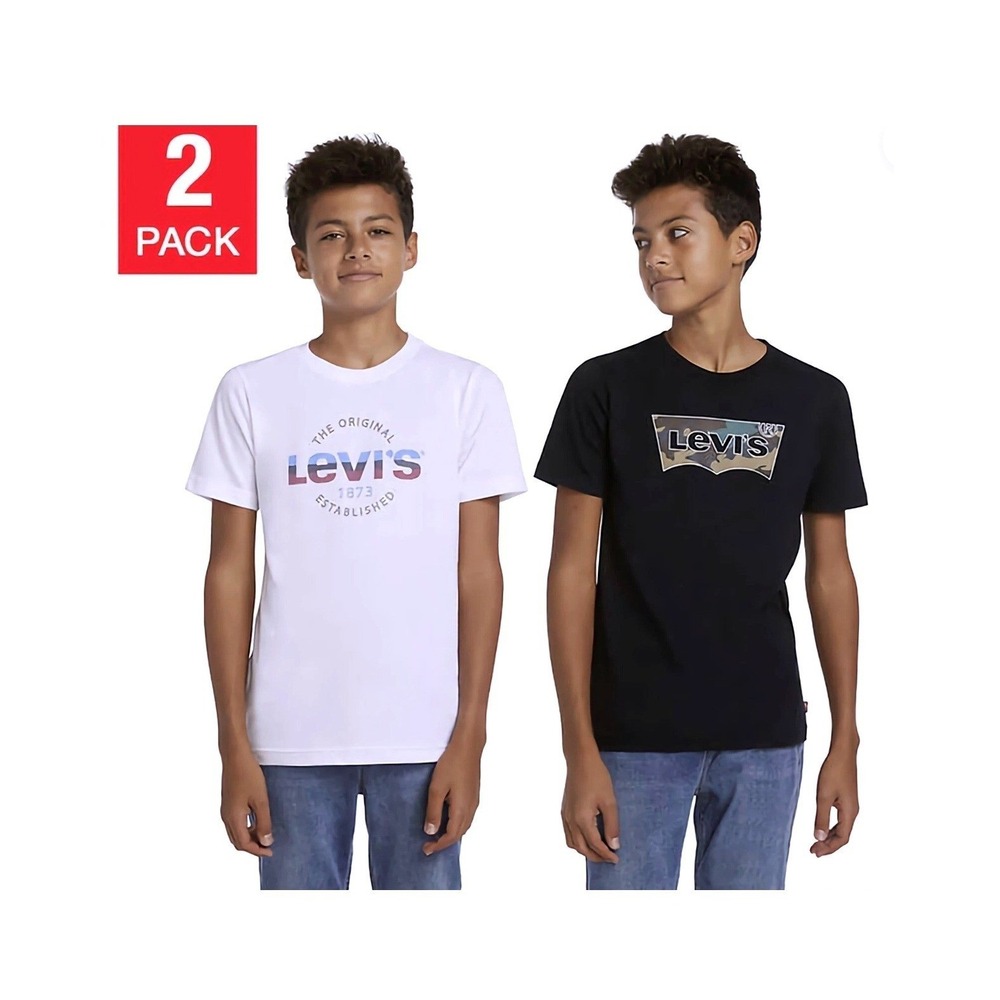 LEVI'S Youth‎ Boys 2 Pack Tees T-Shirt Set White and Black Size Medium NWT!